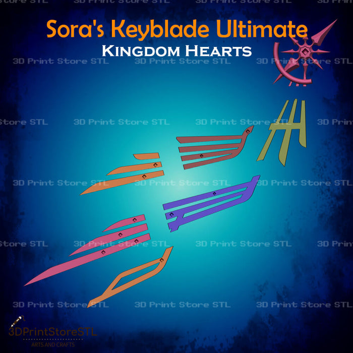 Sora Key Blade Ultima Cosplay Kingdom Hearts 3D Print Model STL File 3DPrintStoreSTL