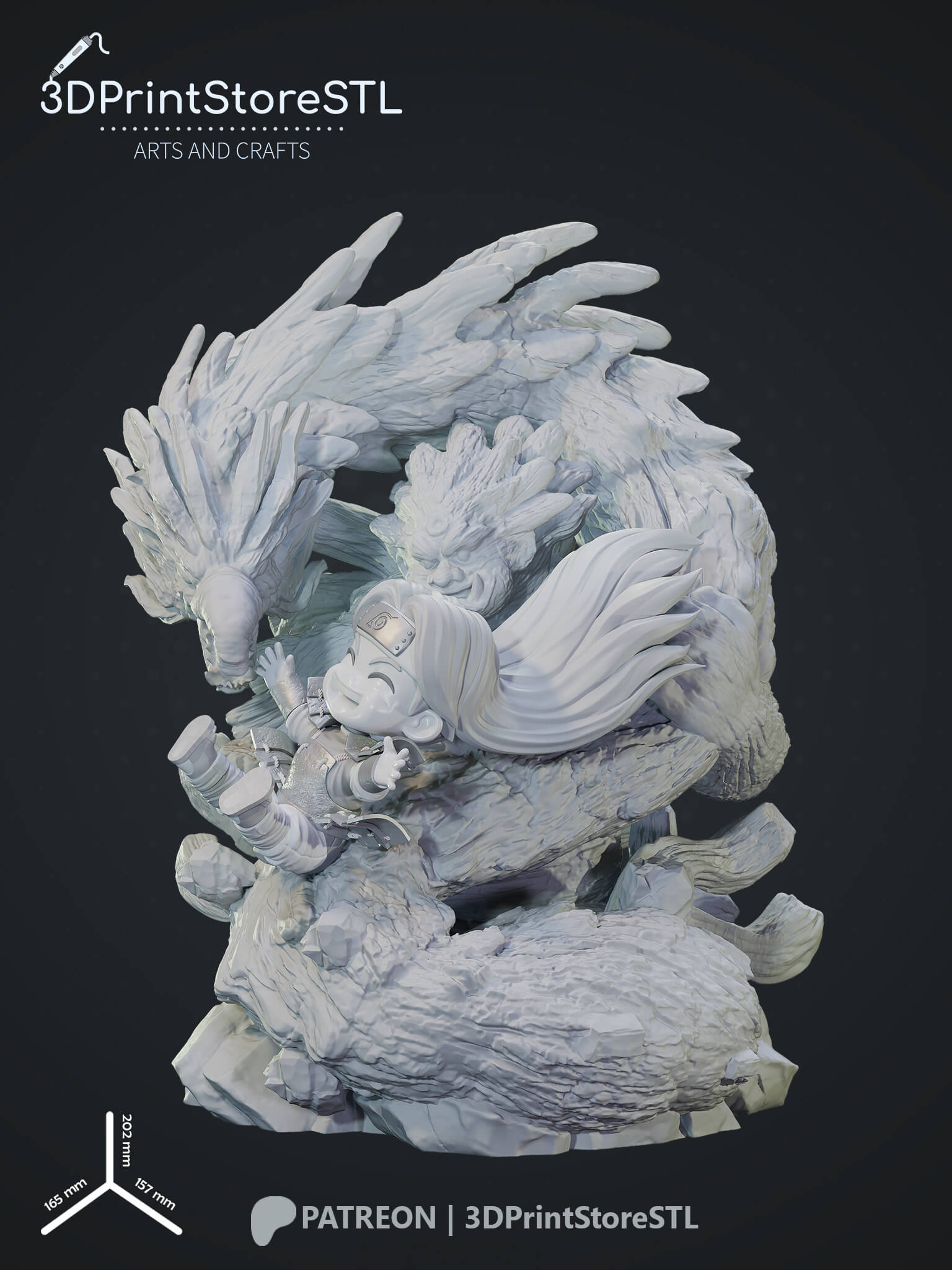 Hashirama Chibi From Naruto 3D Print Model STL File 3DPrintStoreSTL