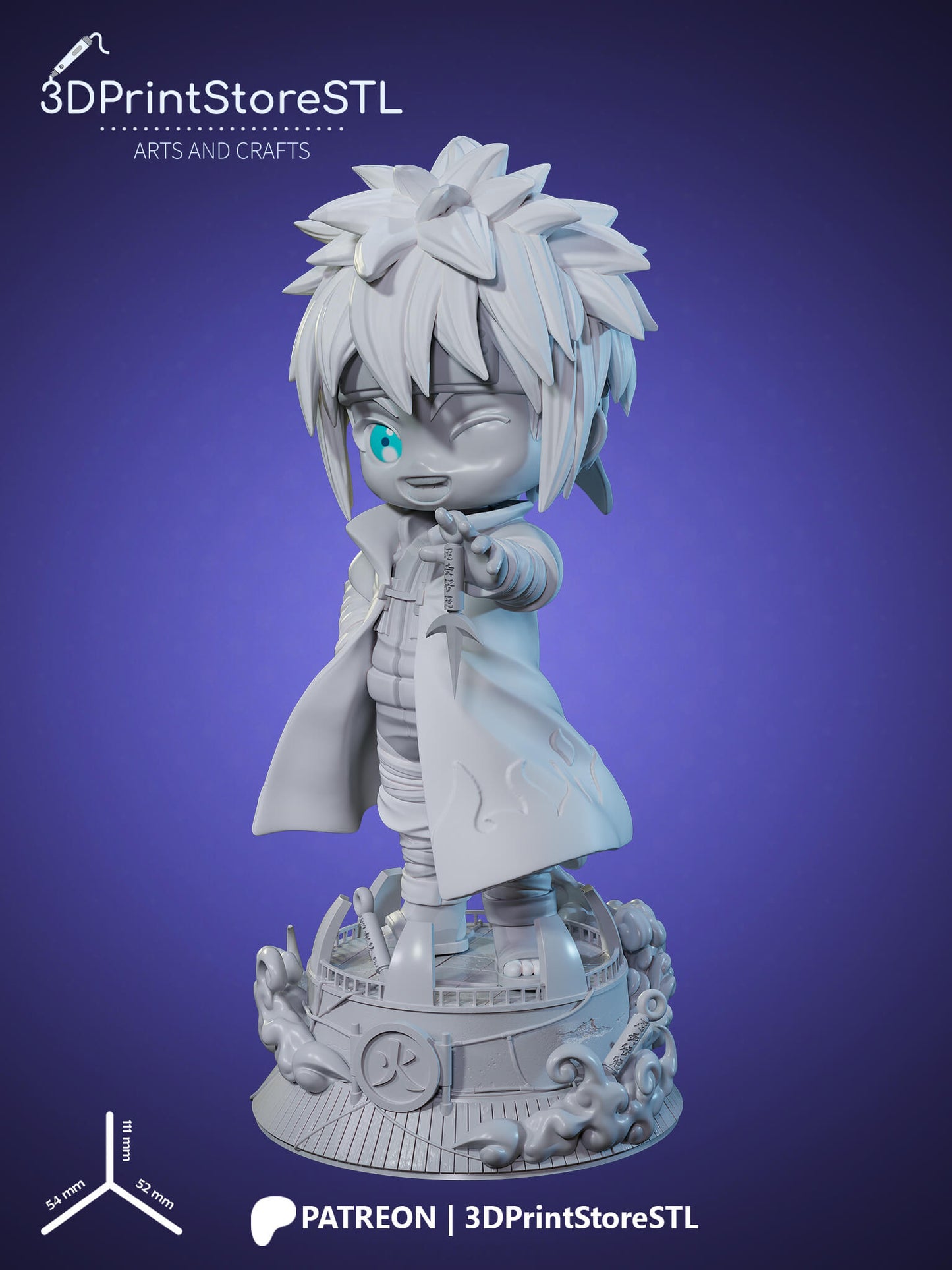 Namikaze Minato Chibi 3D Print Model STL File 3DPrintStoreSTL