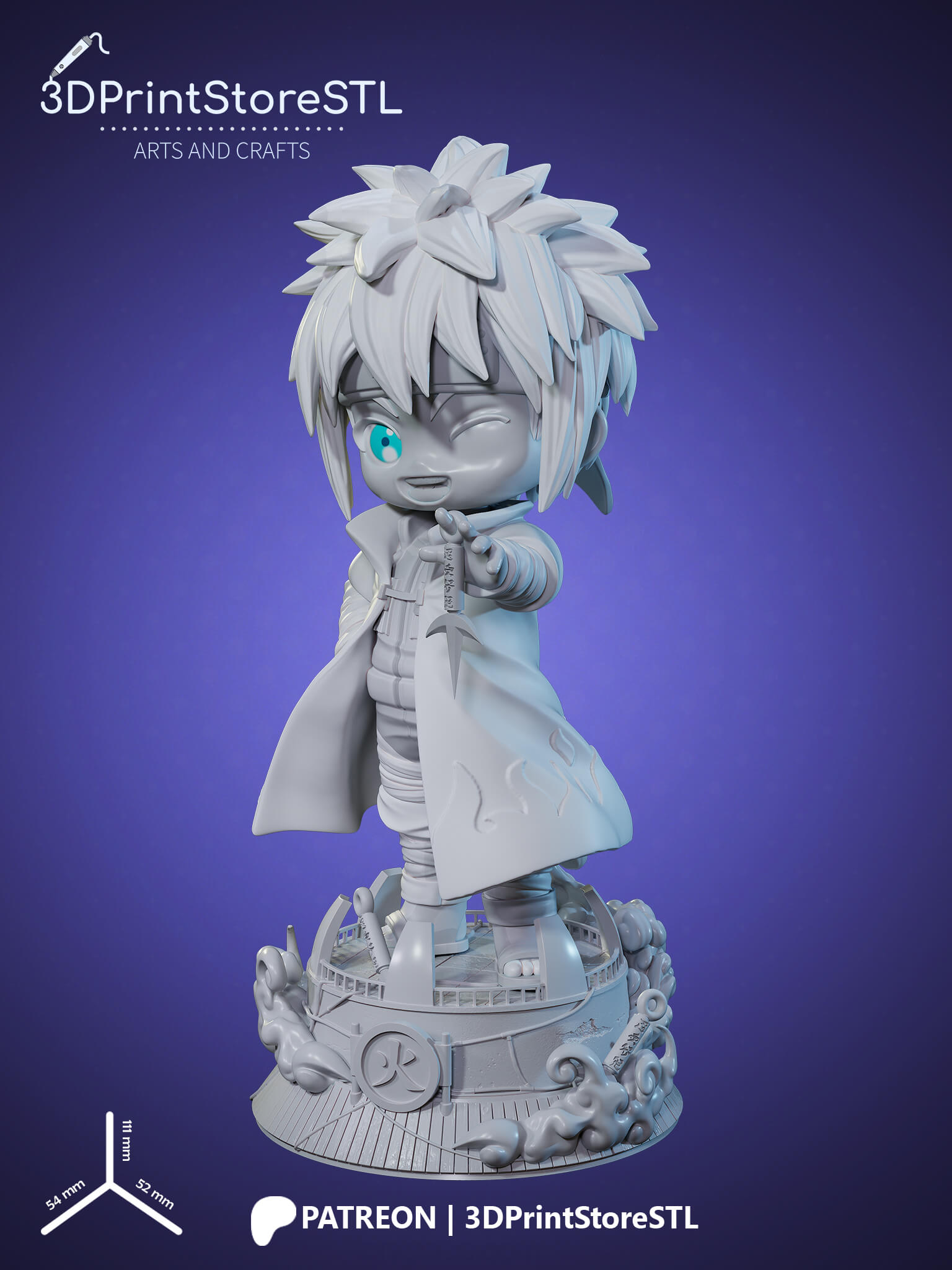 Namikaze Minato Chibi 3D Print Model STL File 3DPrintStoreSTL
