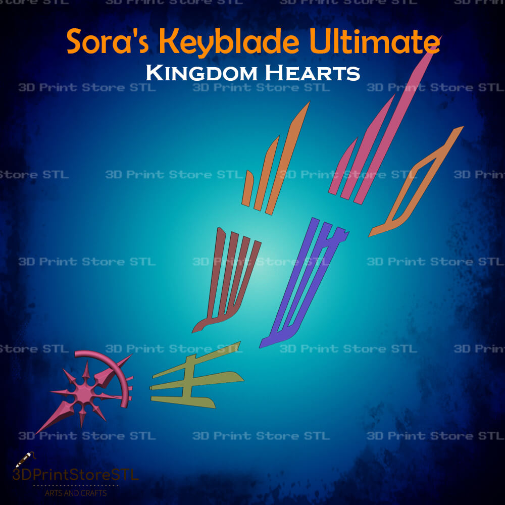 Sora Key Blade Ultima Cosplay Kingdom Hearts 3D Print Model STL File 3DPrintStoreSTL