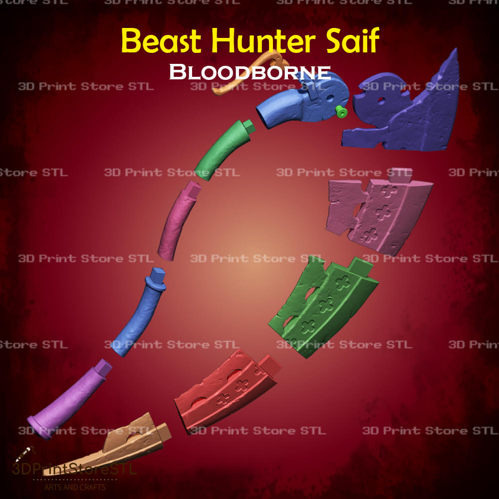 Beast Hunter Saif Cosplay Bloodborne 3D Print Model STL File 3DPrintStoreSTL