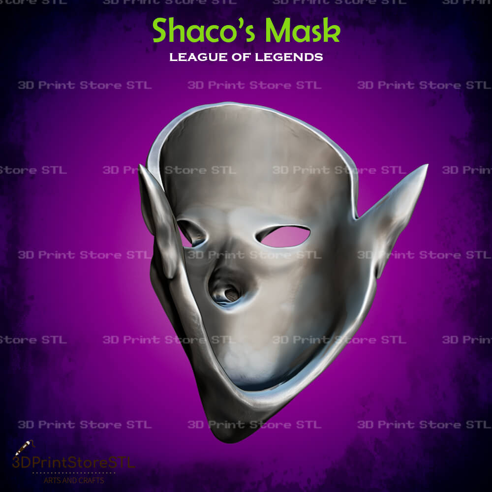 Shaco Mask Cosplay League of Legends 3D Print Model STL File 3DPrintStoreSTL