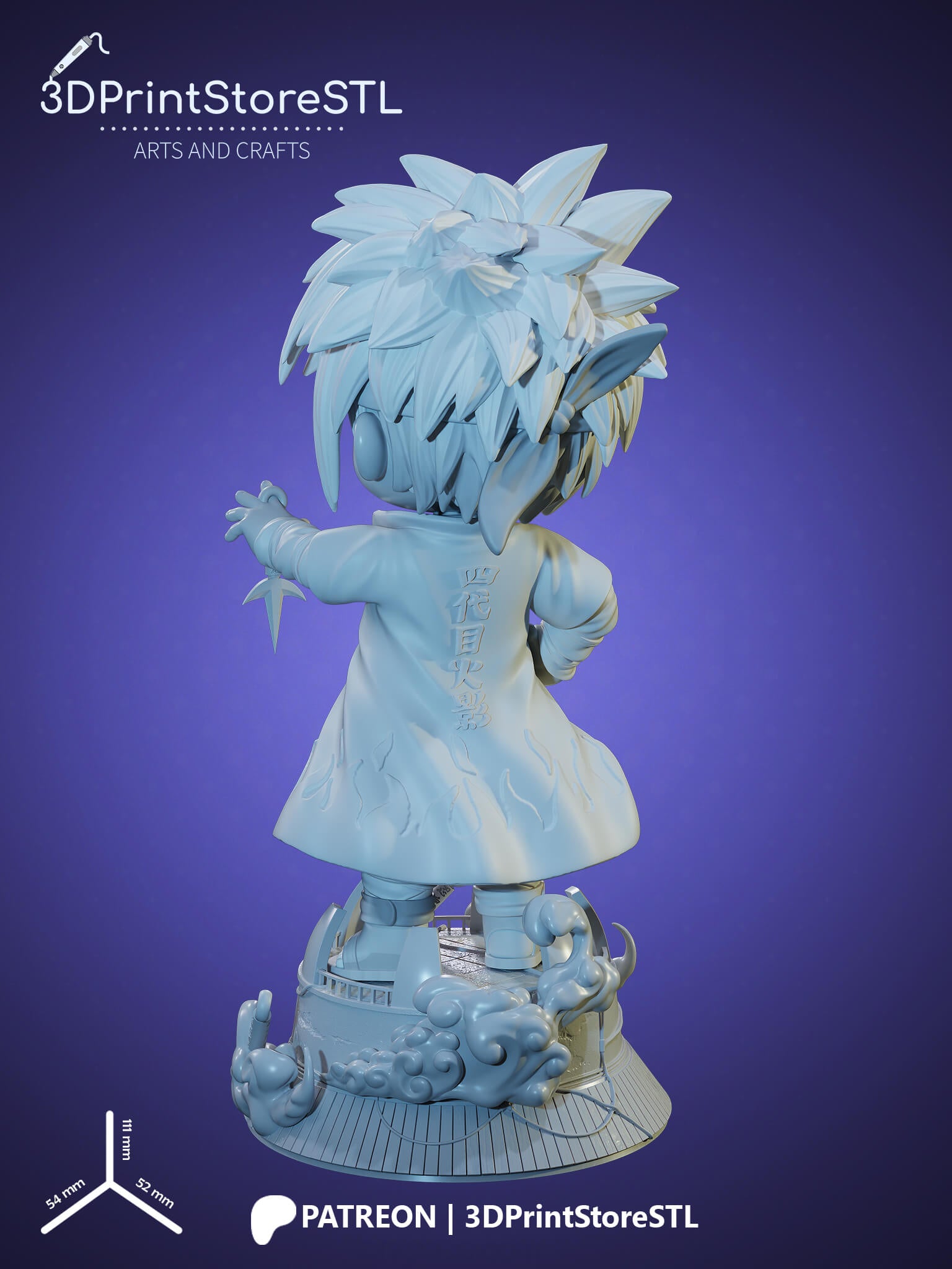 Namikaze Minato Chibi 3D Print Model STL File 3DPrintStoreSTL