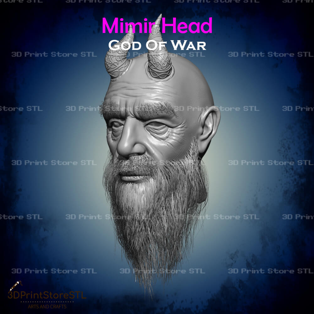 Mimir Head Cosplay God of War 3D Print Model STL File 3DPrintStoreSTL