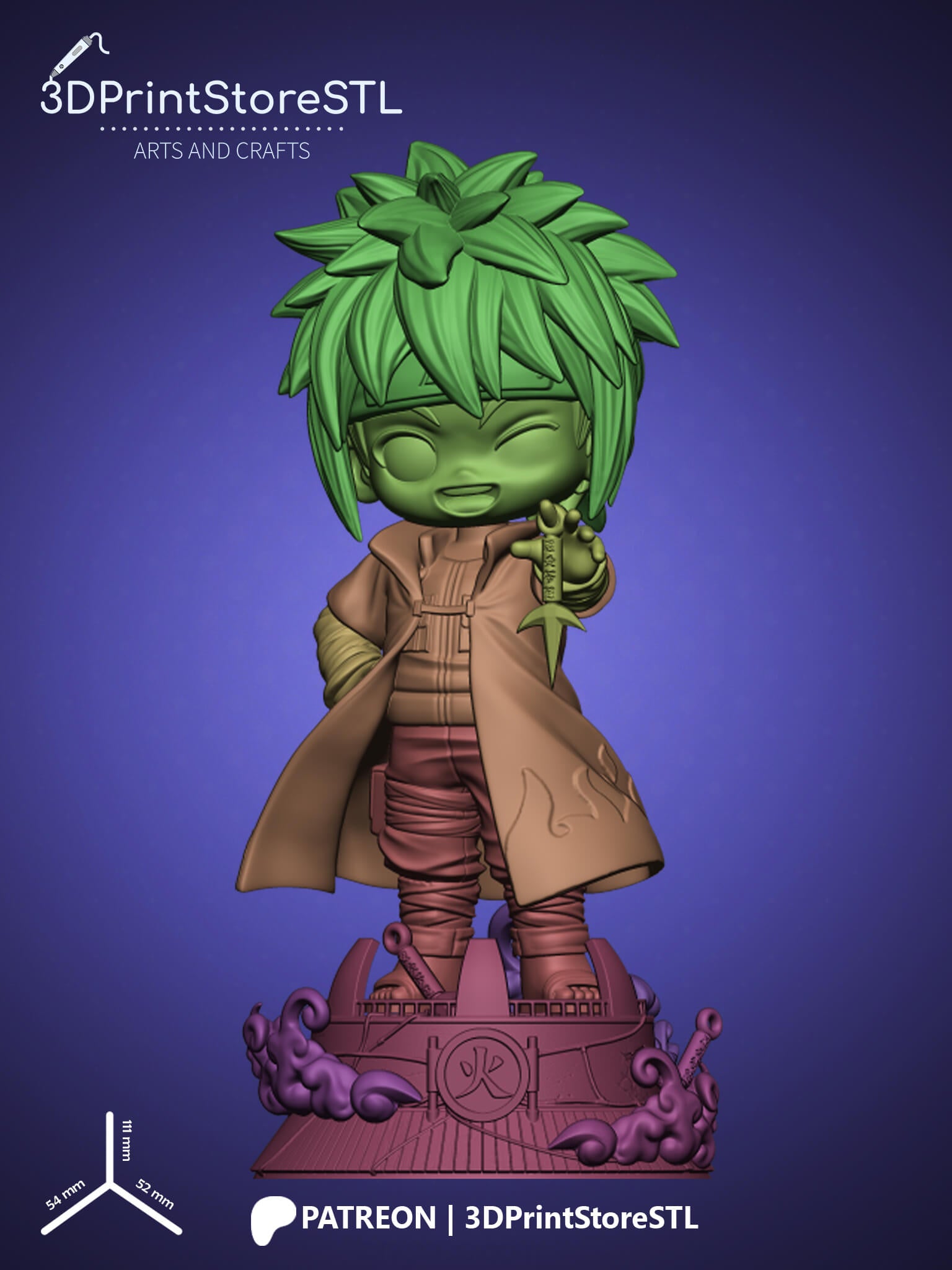 Namikaze Minato Chibi 3D Print Model STL File 3DPrintStoreSTL
