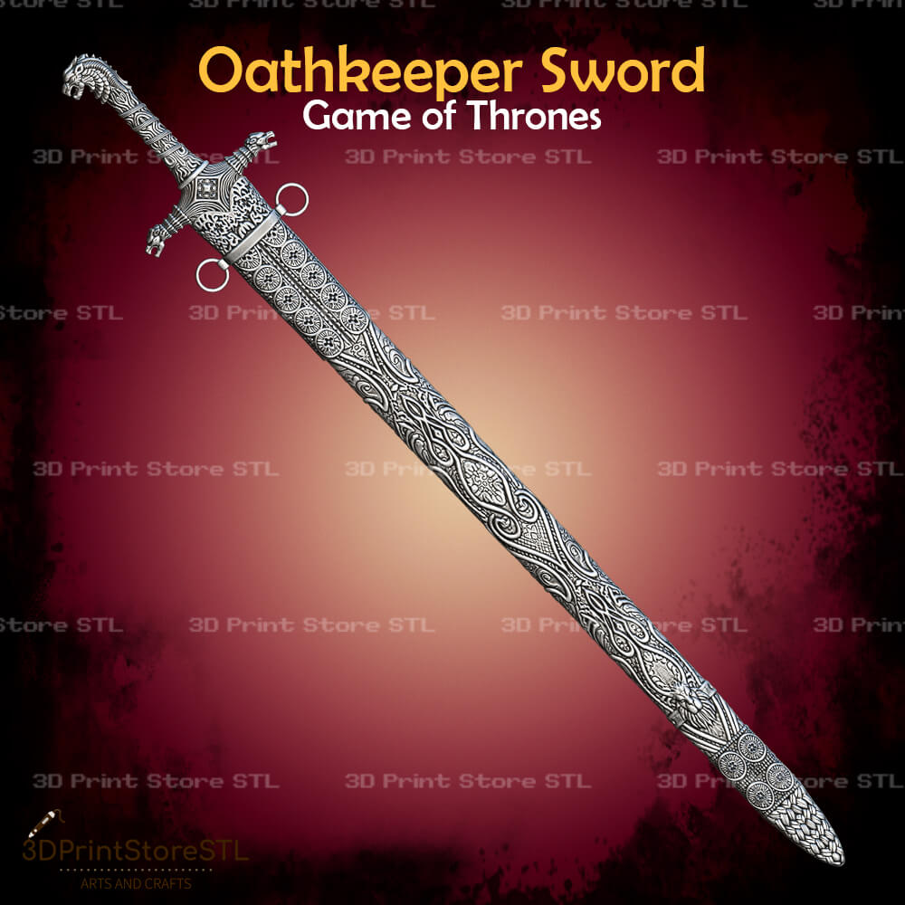 Oathkeeper Sword STL File for Game of Thrones Cosplay and 3D Print Model 