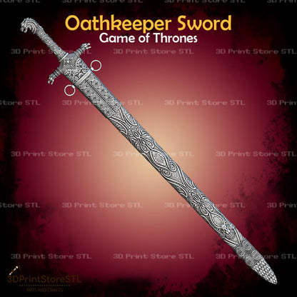 Oathkeeper Sword STL File for Game of Thrones Cosplay and 3D Print Model 