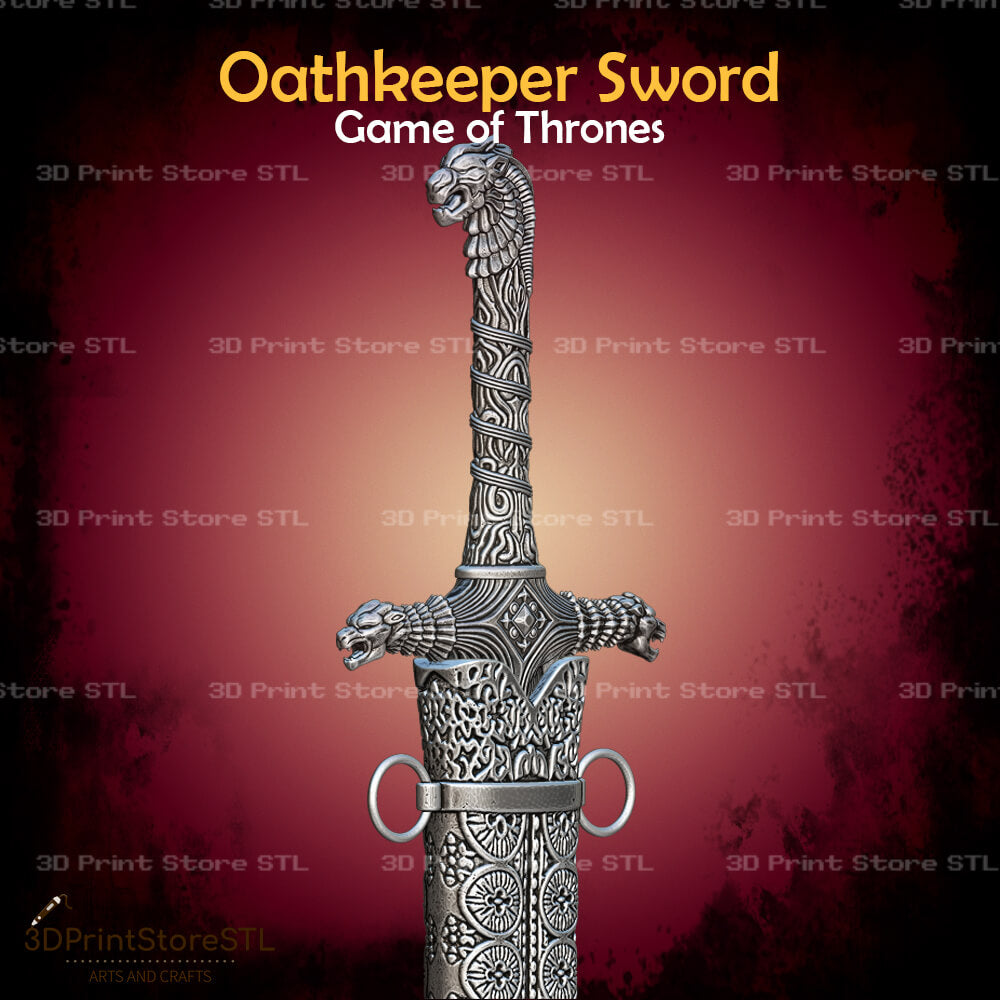 Oathkeeper Sword STL File for Game of Thrones Cosplay and 3D Print Model 