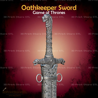 Oathkeeper Sword STL File for Game of Thrones Cosplay and 3D Print Model 