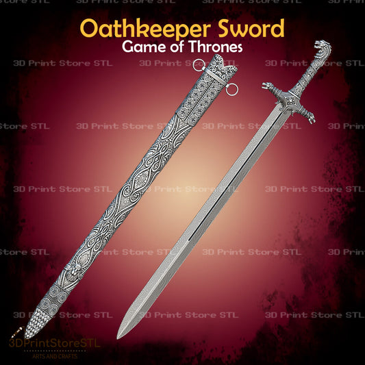 Oathkeeper Sword STL File for Game of Thrones Cosplay and 3D Print Model 