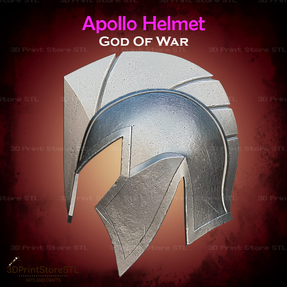 Apollo Helmet STL File for God of War Cosplay and 3D Print Model
