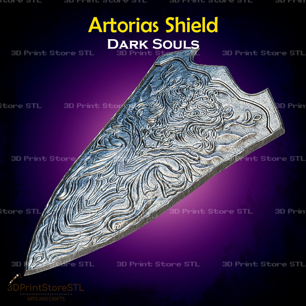 Greatshield of Artorias STL File for Dark Souls Cosplay and 3D Print Model