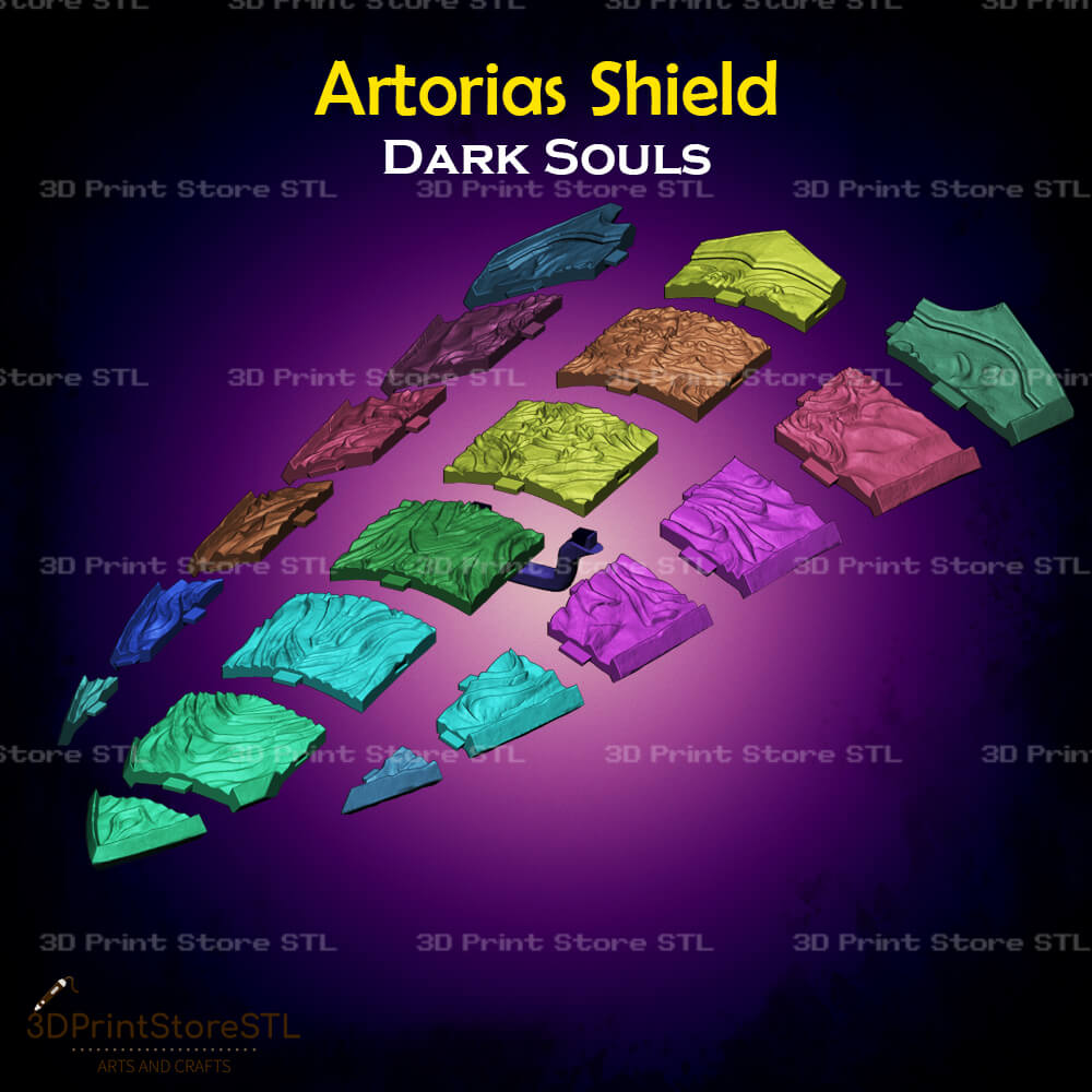 Greatshield of Artorias STL File for Dark Souls Cosplay and 3D Print Model