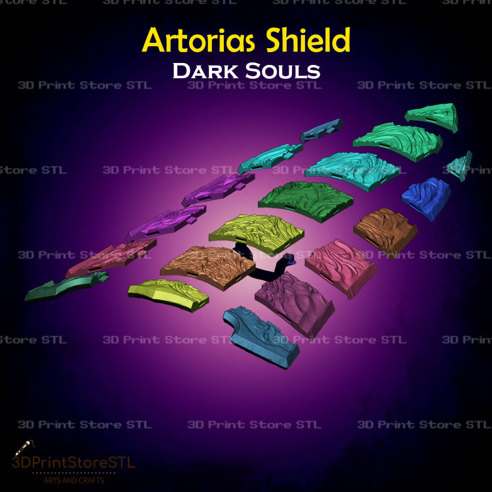 Greatshield of Artorias STL File for Dark Souls Cosplay and 3D Print Model