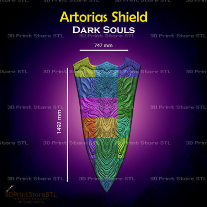 Greatshield of Artorias STL File for Dark Souls Cosplay and 3D Print Model