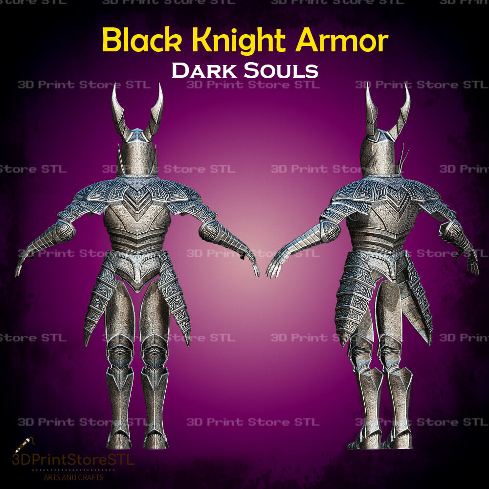 Black Knight Set STL File for Dark Souls Cosplay and 3D Print Model