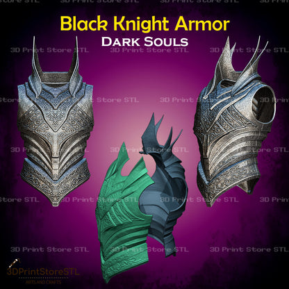Black Knight Set STL File for Dark Souls Cosplay and 3D Print Model