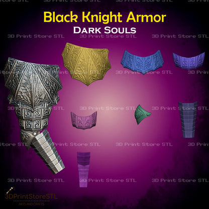 Black Knight Set STL File for Dark Souls Cosplay and 3D Print Model