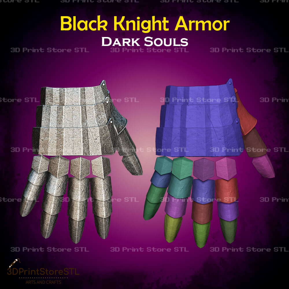 Black Knight Set STL File for Dark Souls Cosplay and 3D Print Model