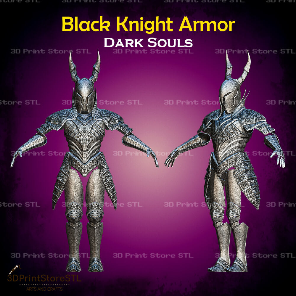 Black Knight Set STL File for Dark Souls Cosplay and 3D Print Model