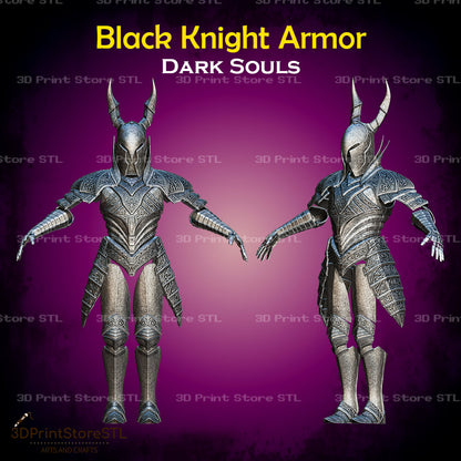 Black Knight Set STL File for Dark Souls Cosplay and 3D Print Model