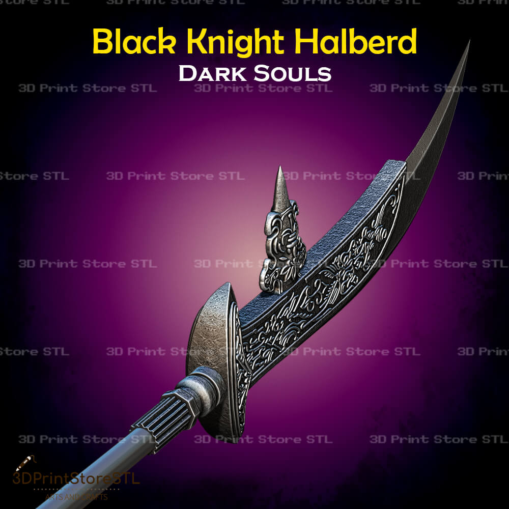 Black Knight Halberd STL File for Dark Souls Cosplay and 3D Print Model