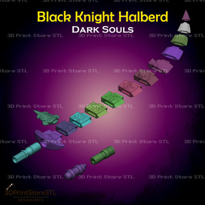 Black Knight Halberd STL File for Dark Souls Cosplay and 3D Print Model