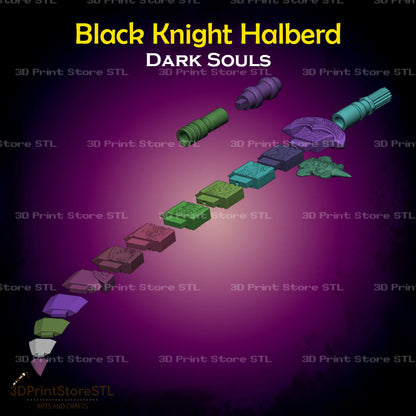 Black Knight Halberd STL File for Dark Souls Cosplay and 3D Print Model