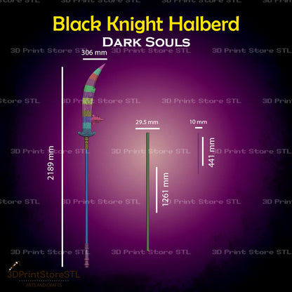 Black Knight Halberd STL File for Dark Souls Cosplay and 3D Print Model