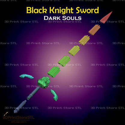 Black Knight Sword STL File for Dark Souls Cosplay and 3D Print Model