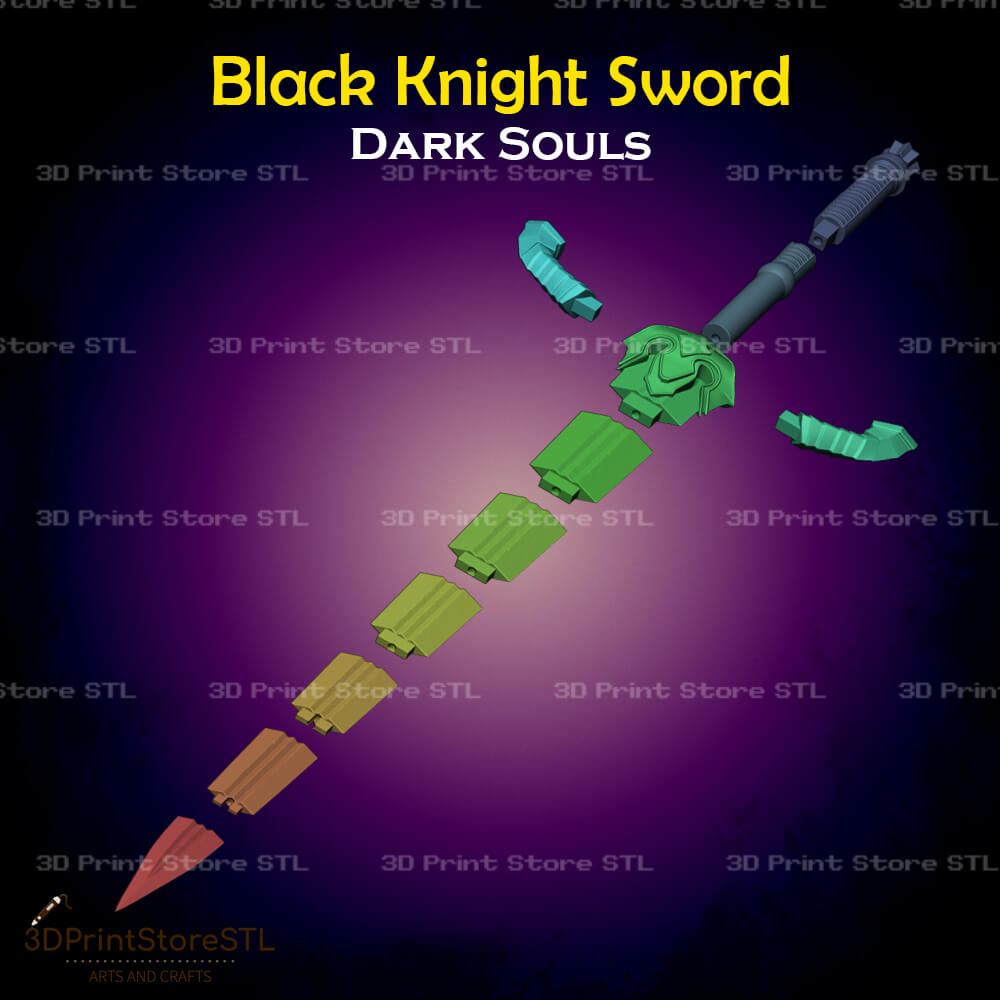 Black Knight Sword STL File for Dark Souls Cosplay and 3D Print Model