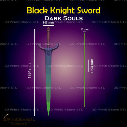 Black Knight Sword STL File for Dark Souls Cosplay and 3D Print Model