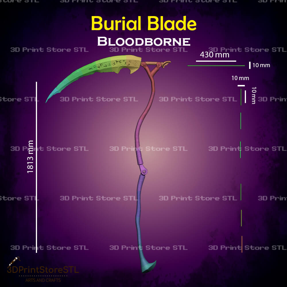 Burial Blade STL File for Bloodborne Cosplay and 3D Print Model