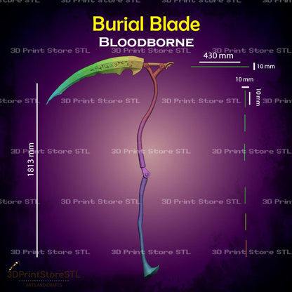 Burial Blade STL File for Bloodborne Cosplay and 3D Print Model