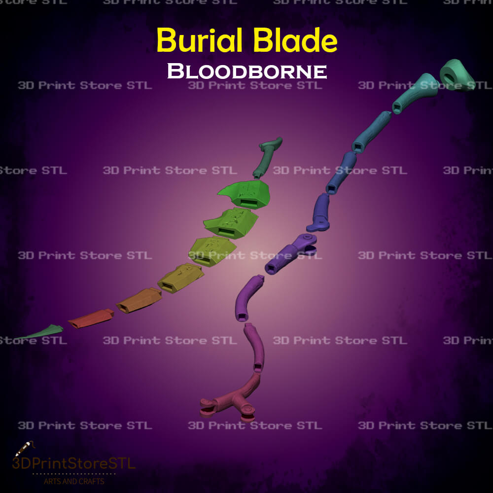 Burial Blade STL File for Bloodborne Cosplay and 3D Print Model