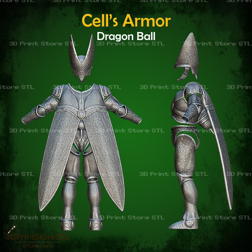 Cell Armor STL File for Dragon Ball Cosplay and 3D Print Model