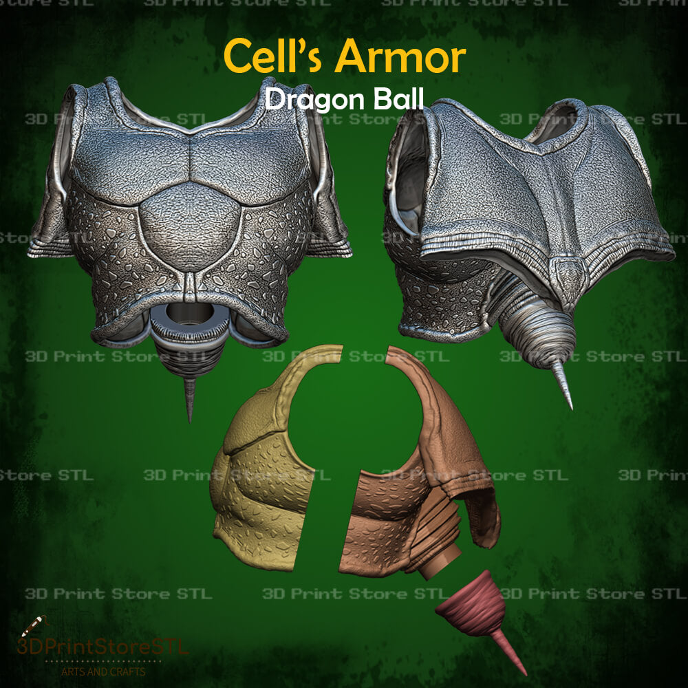 Cell Armor STL File for Dragon Ball Cosplay and 3D Print Model