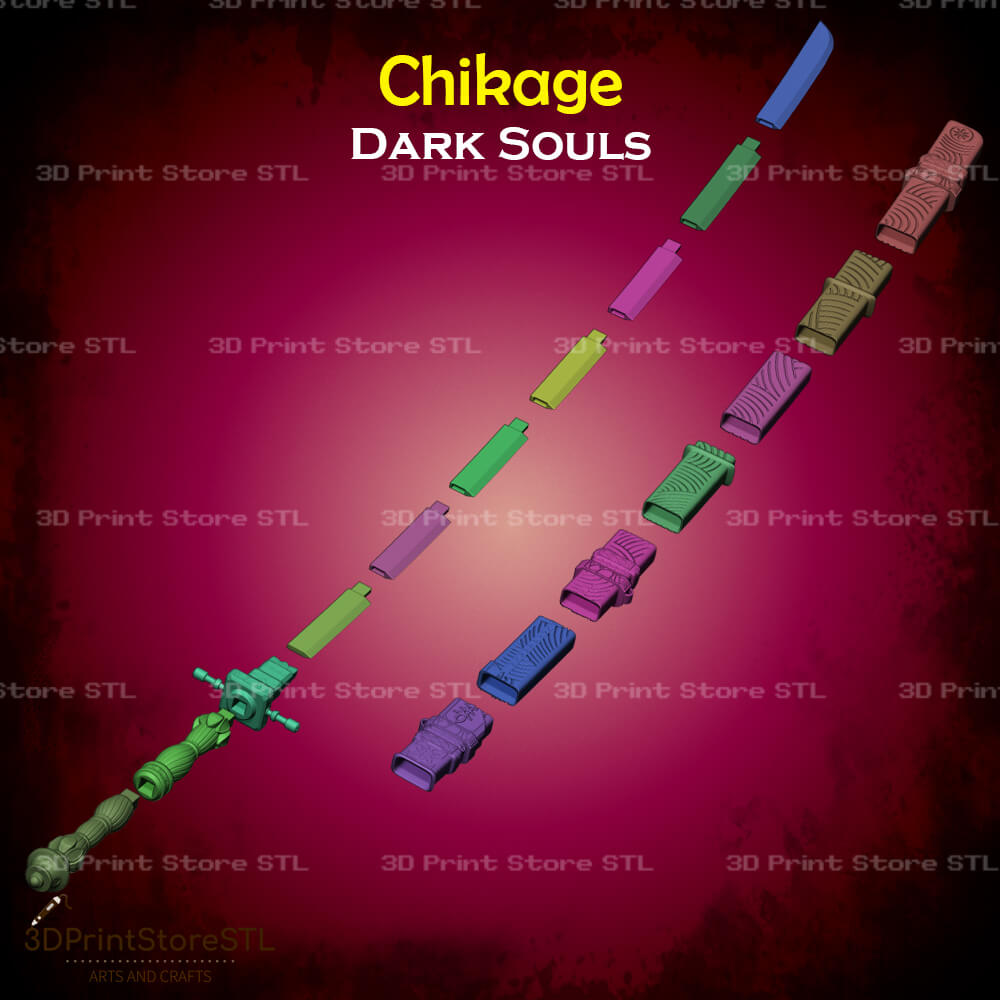 Chikage STL File for Dark Souls Cosplay and 3D Print Model