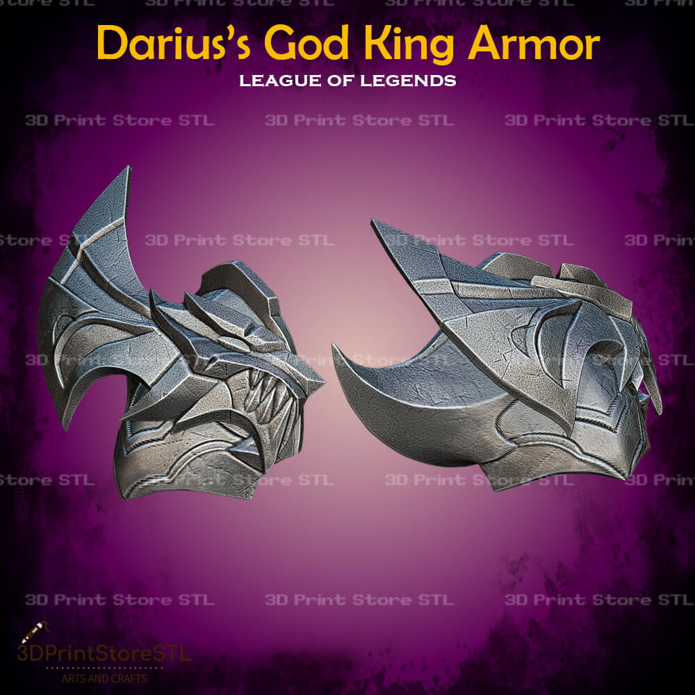 Darius God King Set STL File for League of Legends Cosplay and 3D Print Model
