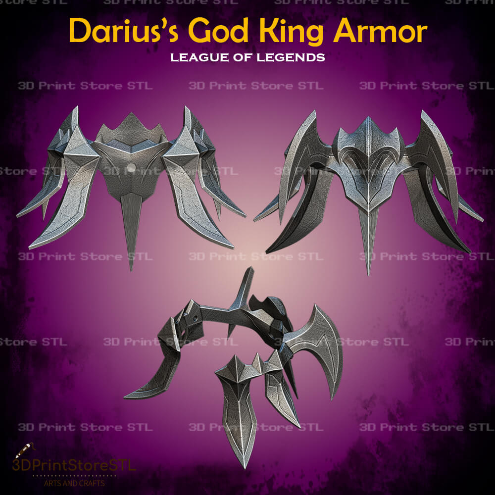 Darius God King Set STL File for League of Legends Cosplay and 3D Print Model