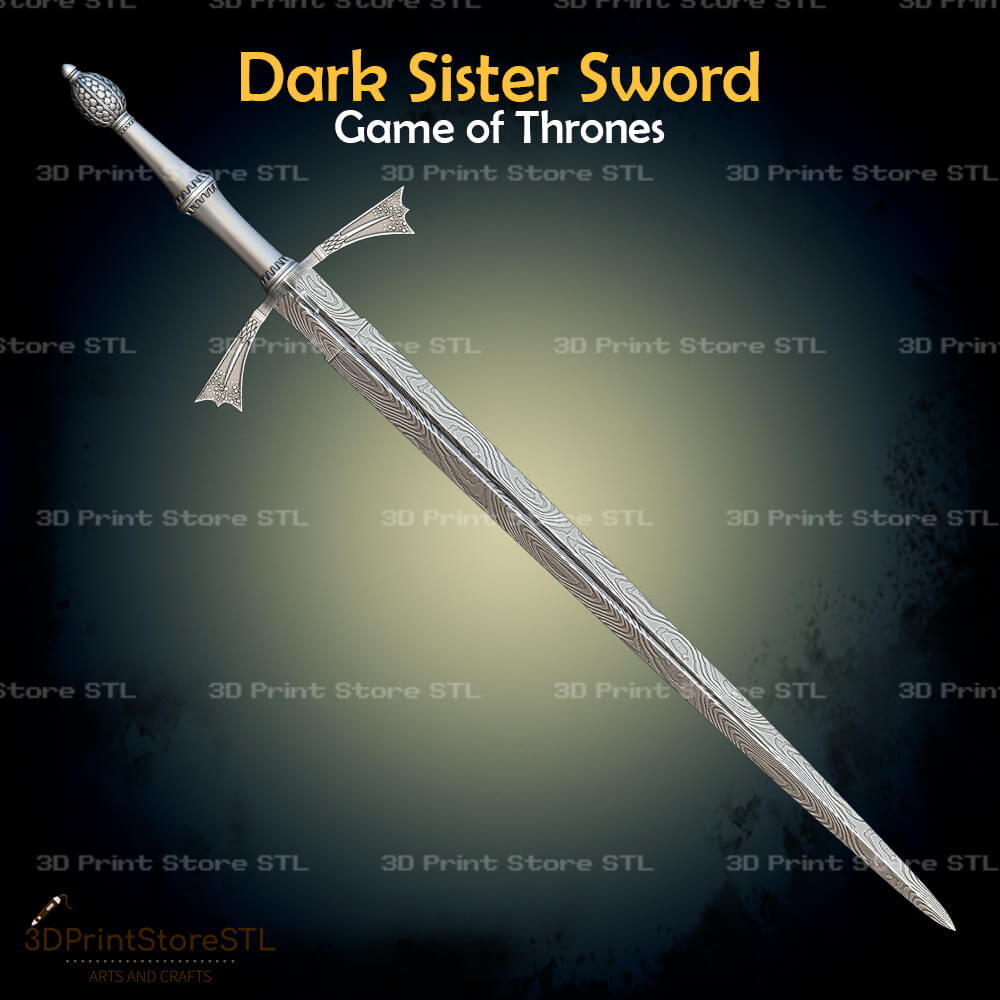 Dark Sister Sword STL File for Game of Thrones Cosplay and 3D Print Model 