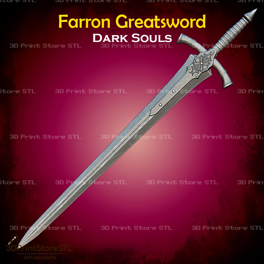 Farron Greatsword STL File for Dark Souls Cosplay and 3D Print Model
