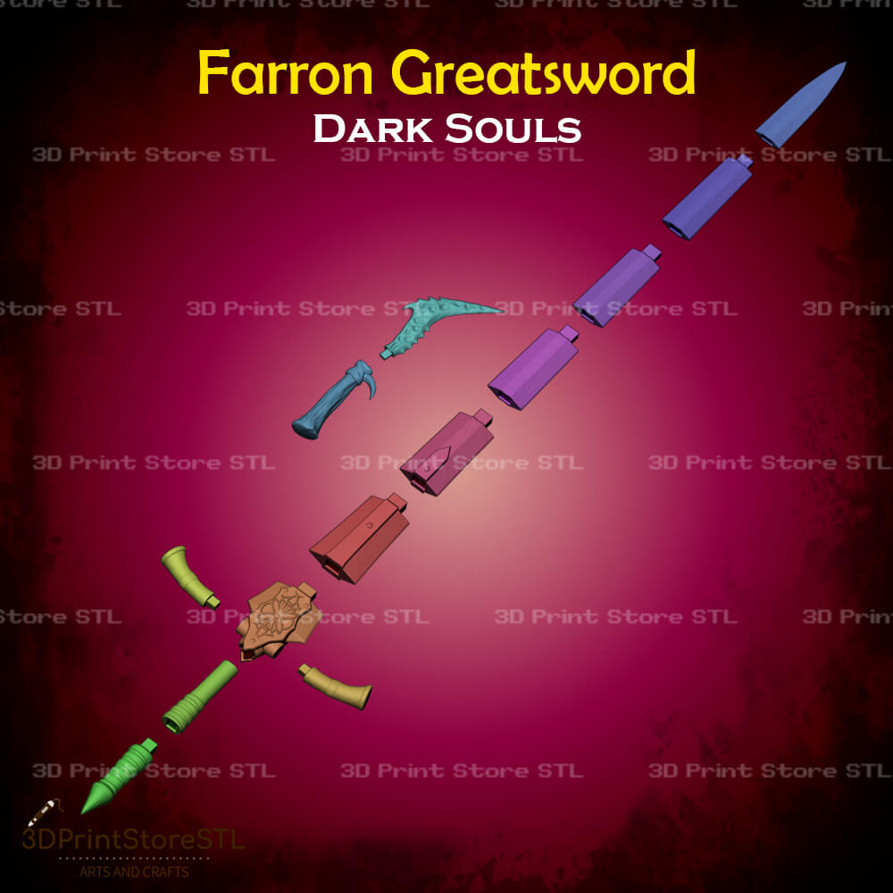 Farron Greatsword STL File for Dark Souls Cosplay and 3D Print Model