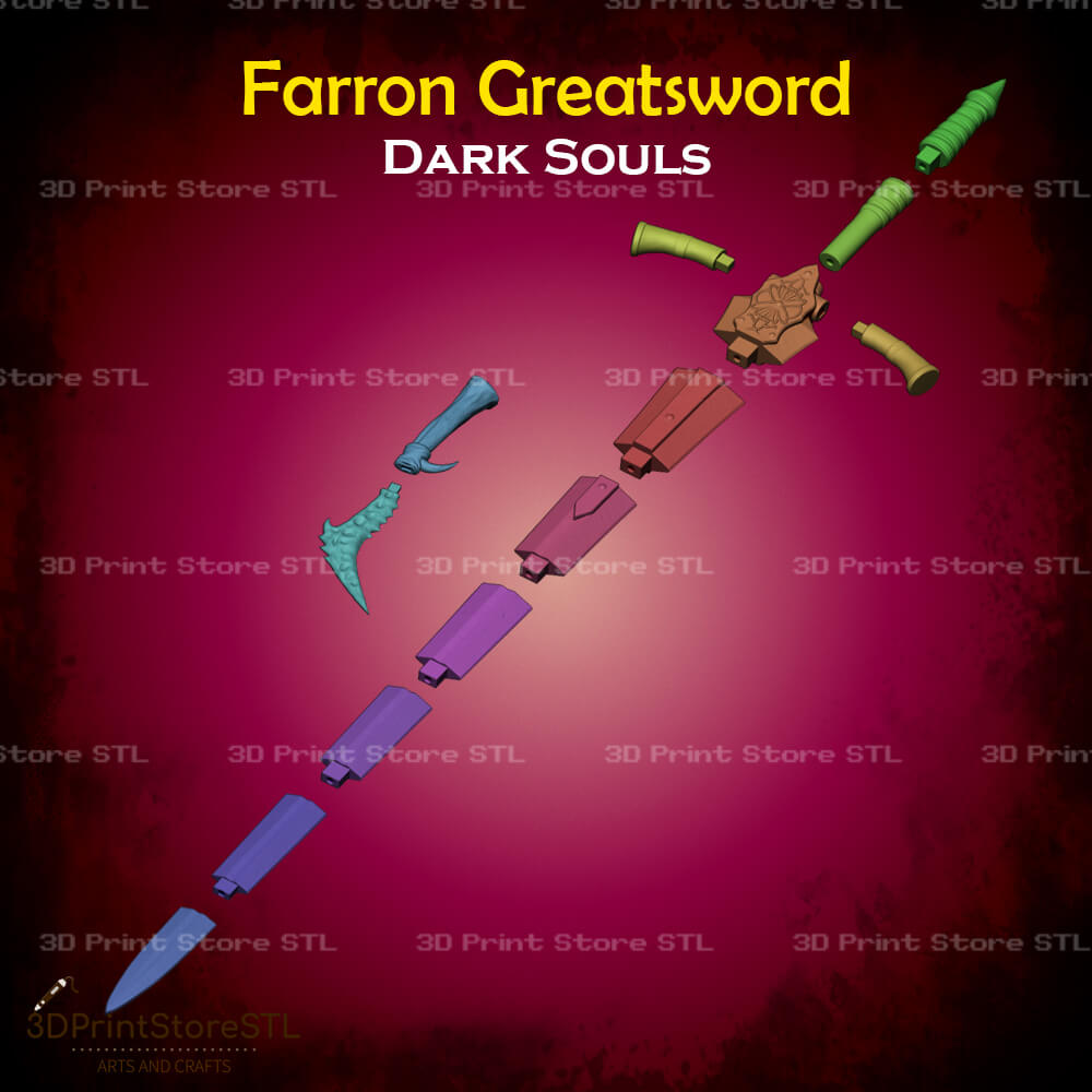 Farron Greatsword STL File for Dark Souls Cosplay and 3D Print Model