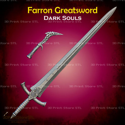 Farron Greatsword STL File for Dark Souls Cosplay and 3D Print Model