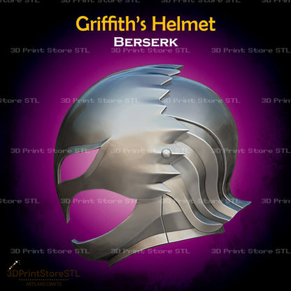 Griffith Helmet STL File for Berserk Cosplay and 3D Print Model