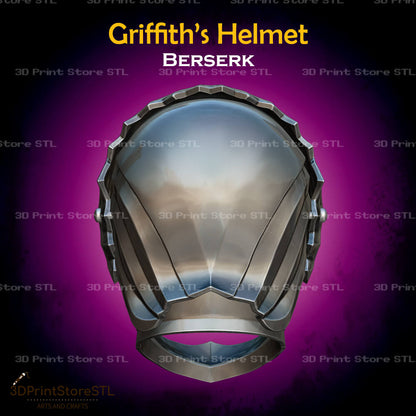 Griffith Helmet STL File for Berserk Cosplay and 3D Print Model