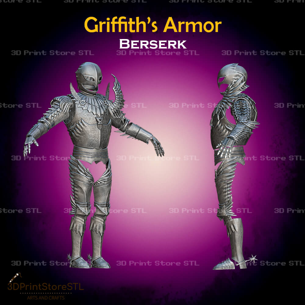 Griffith Set STL File for Berserk Cosplay and 3D Print Model