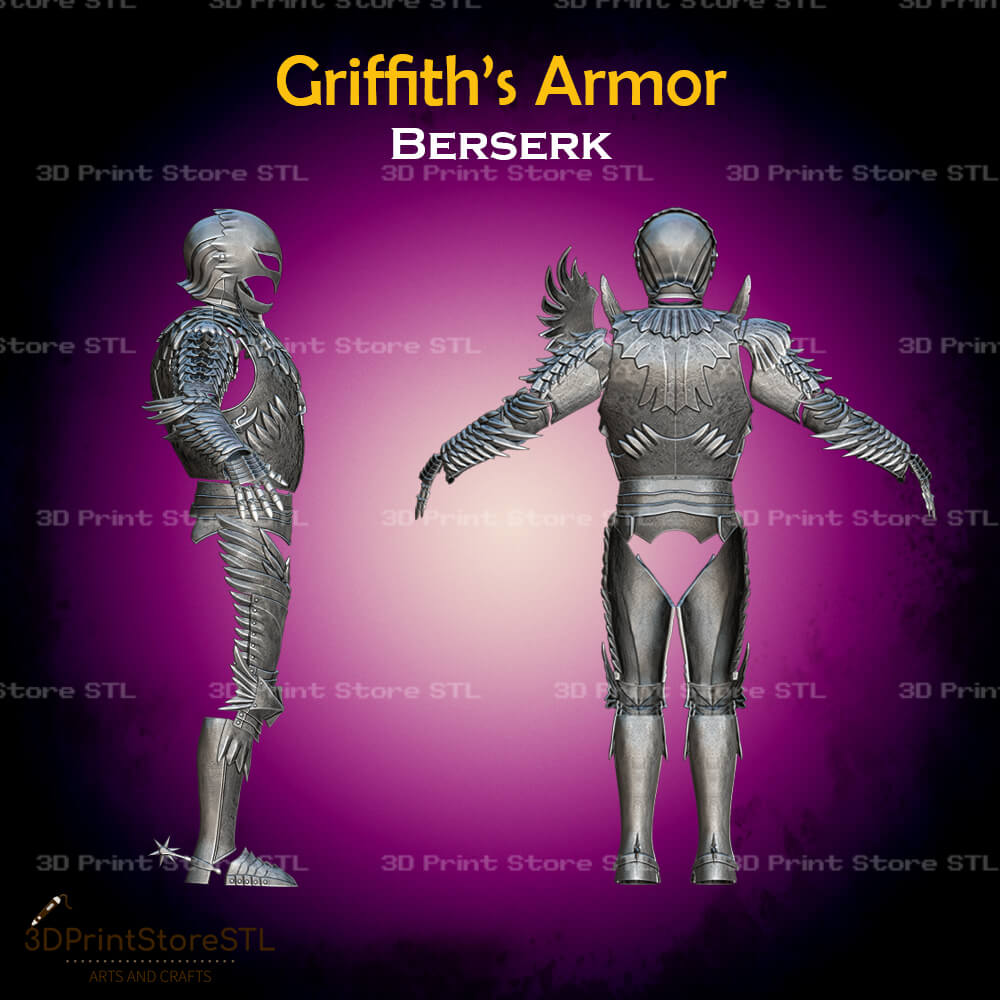 Griffith Set STL File for Berserk Cosplay and 3D Print Model